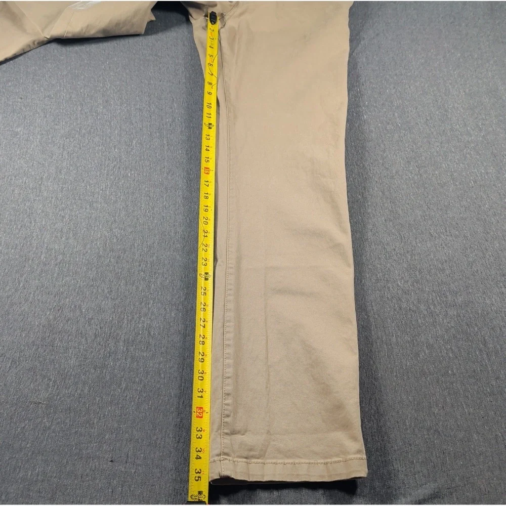 Mens 32x36 Beige Chino AMERICAN TALL Brand Pants Stretch Casual Straight Leg EUC